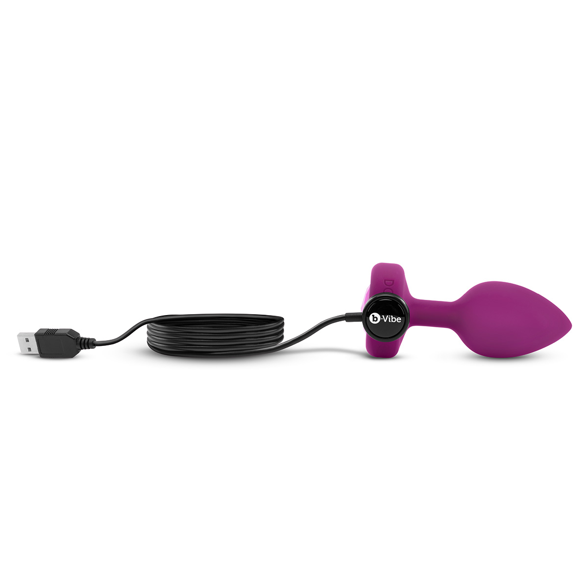 b-Vibe Вибрирующая втулка Vibrating Jewel Plug S/M цвета фуксии