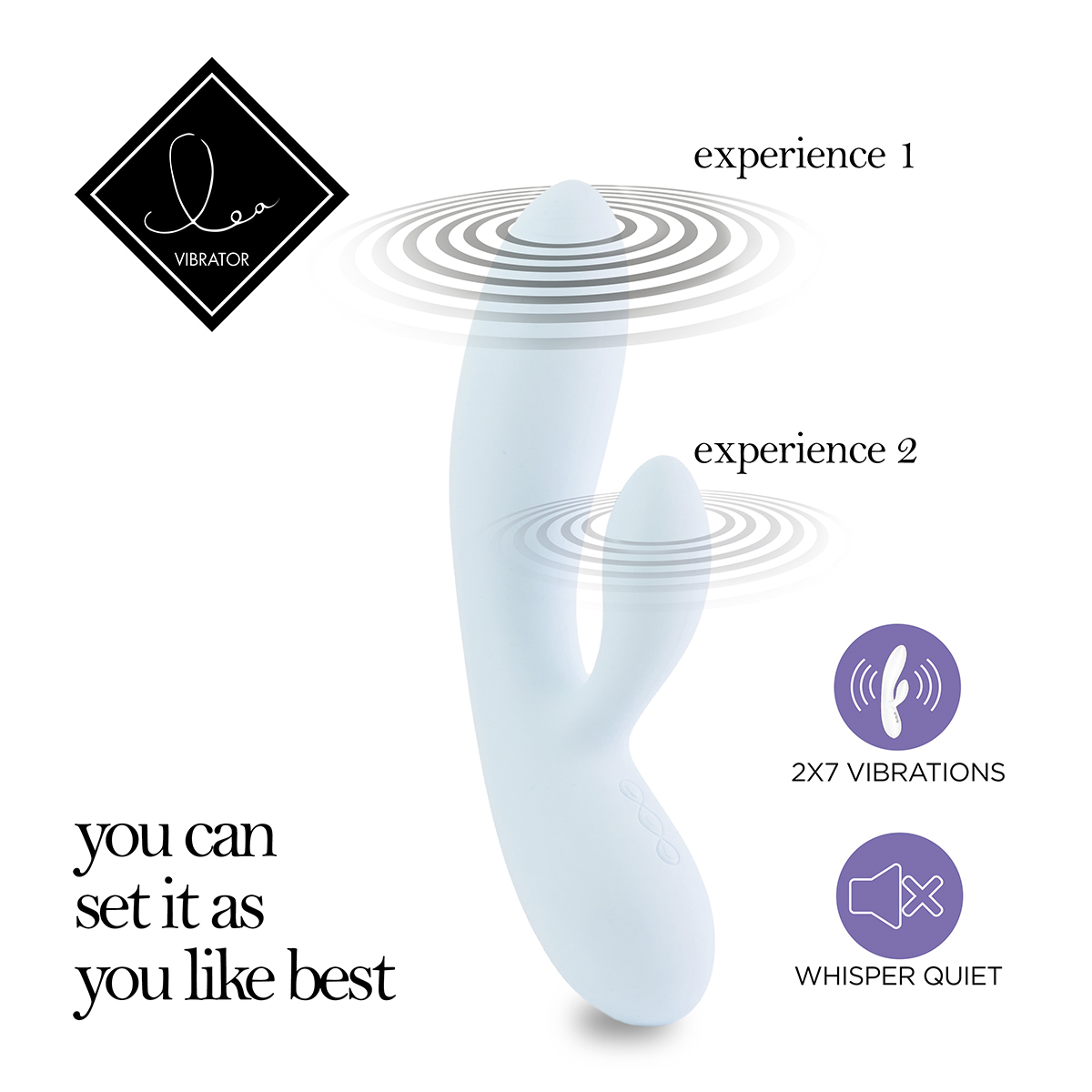 FeelzToys Вибромассажер с двумя независимыми моторами Lea Rabbit Vibrator Blueberry