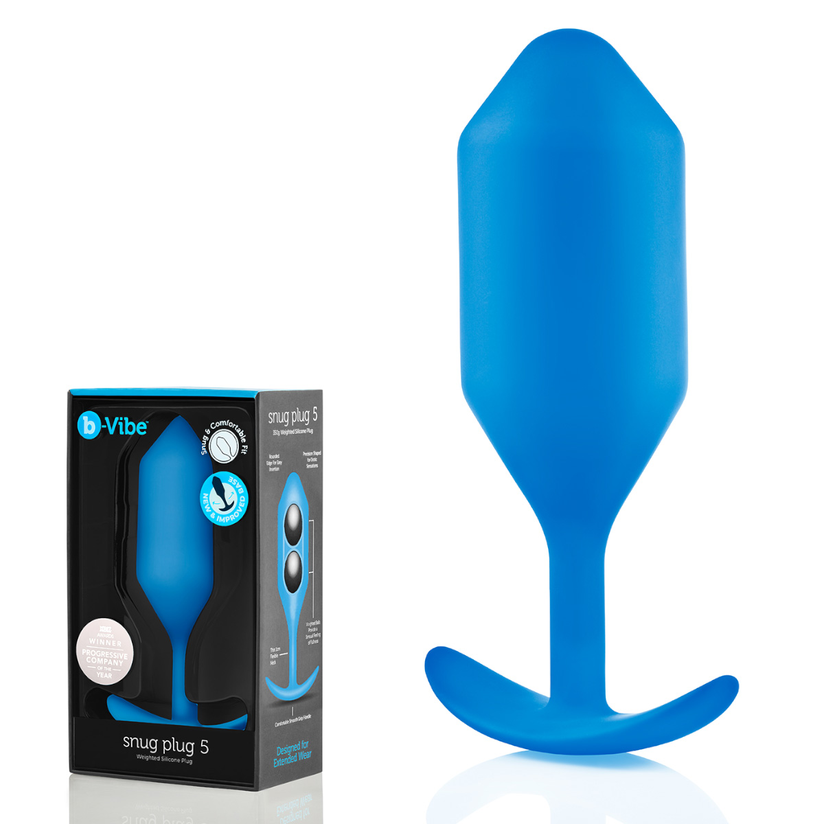 b-Vibe Профессиональная пробка для ношения B-vibe Snug Plug 5 синяя