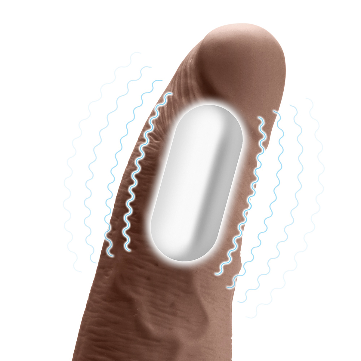 Lux Fetish Шестидюймовый коричневый страпон с USB-зарядкой