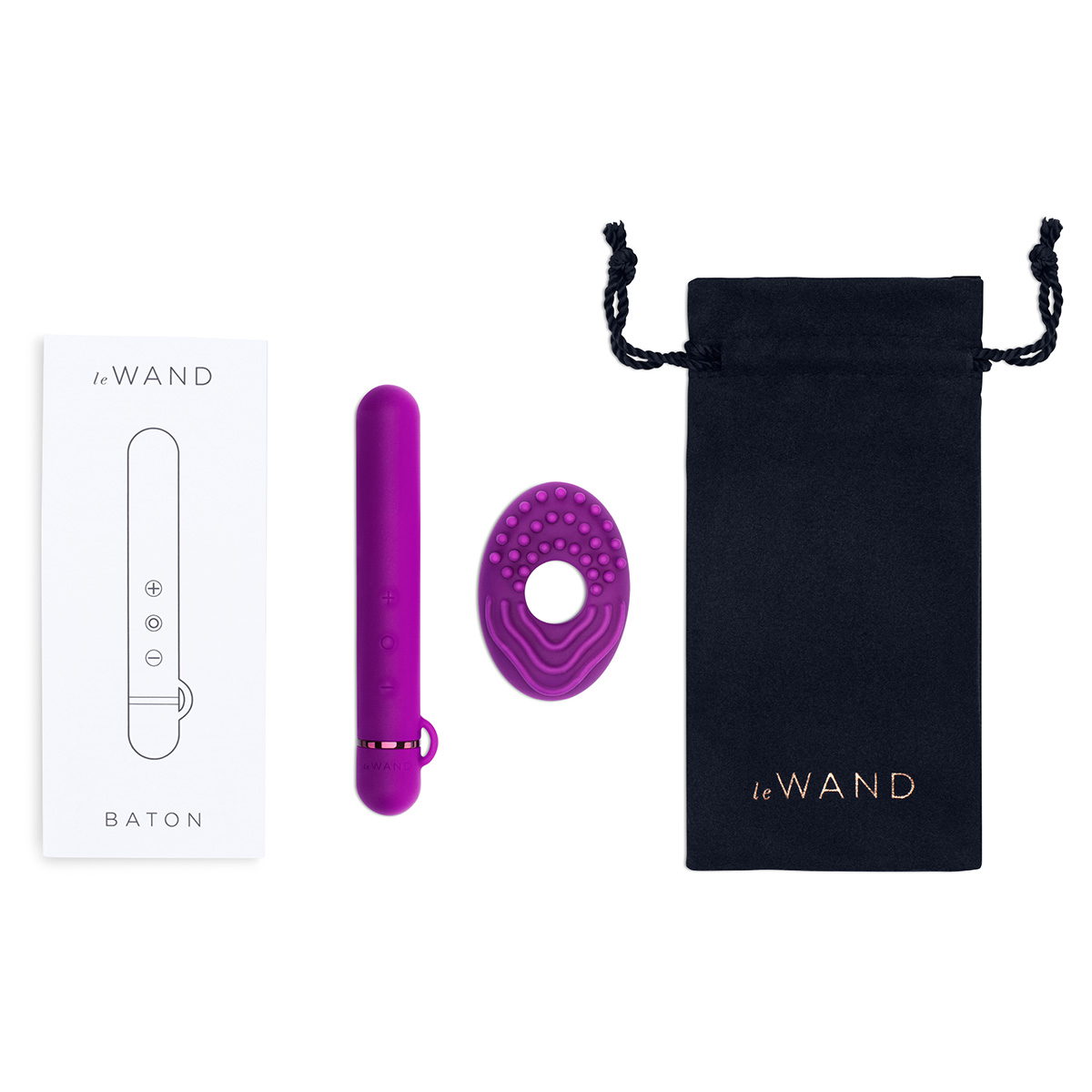 le WAND Силиконовый мини-вибратор класса люкс le WAND Baton вишневый