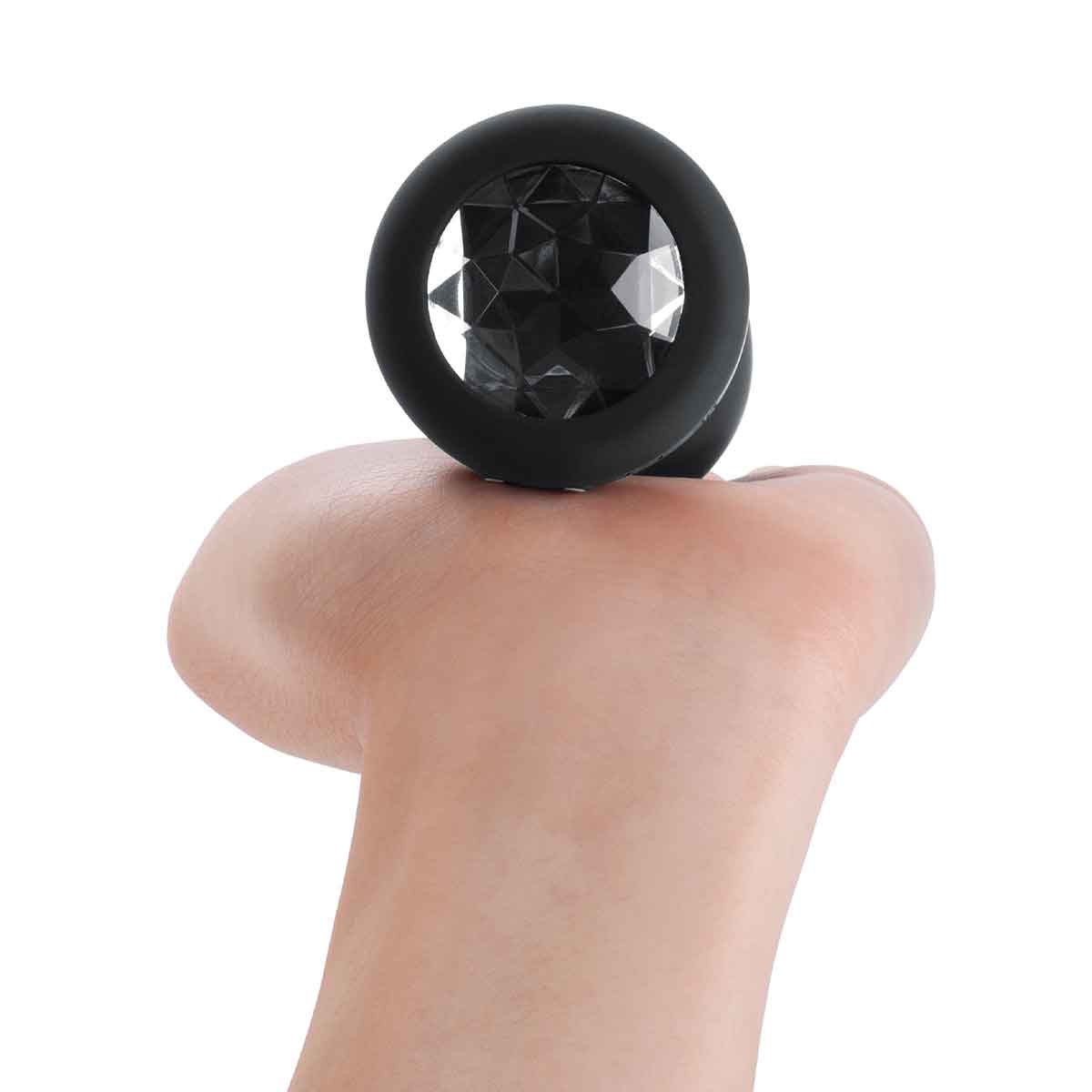 b-Vibe Вибрирующая втулка Vibrating Jewel Plug XXL черного цвета