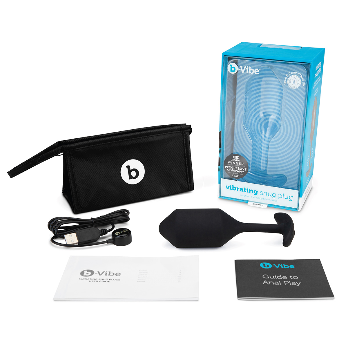 b-Vibe Профессиональная пробка для ношения с вибрацией черная B-Vibe Vibrating Snug Plug 4