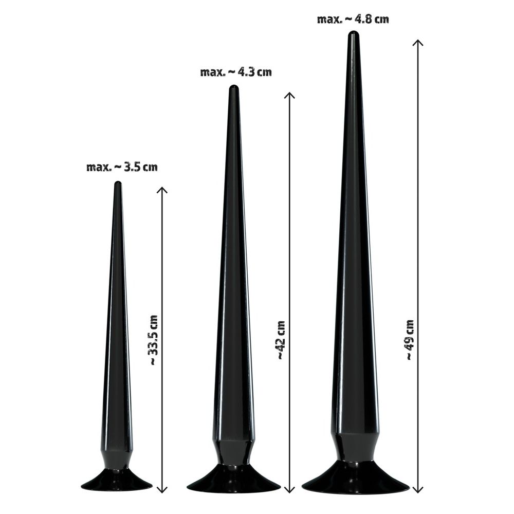 Набор длинных анальных пробок Super Long Flexible Butt Plug Set (черные)