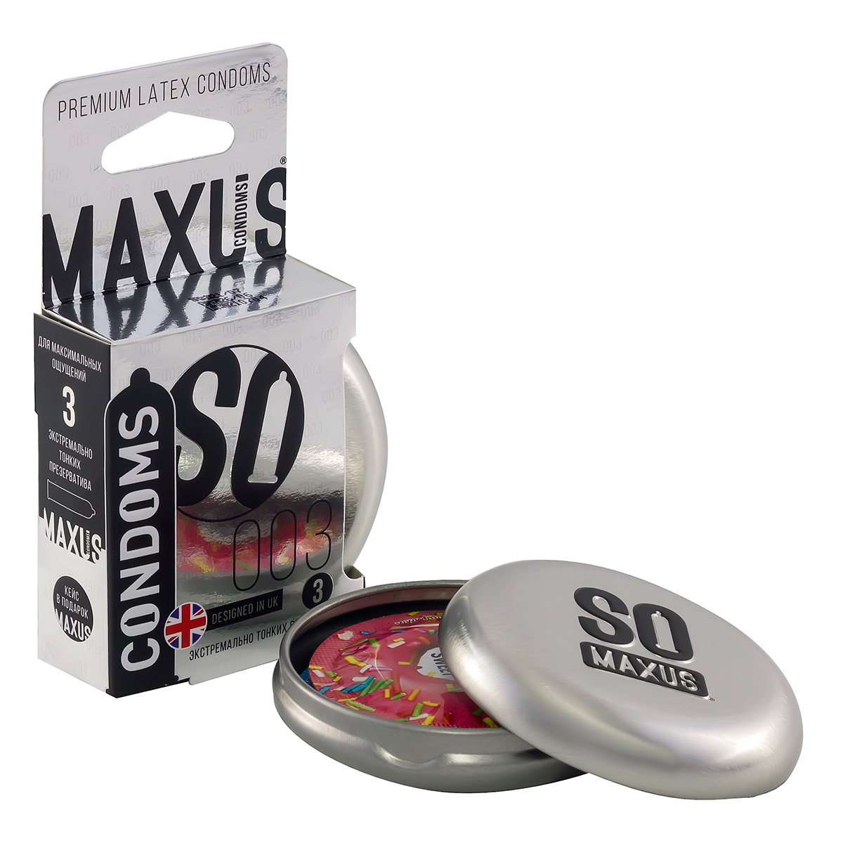 Maxus Презервативы в железном кейсе экстремально тонкие MAXUS 003 №3 - 1 уп (3 шт)