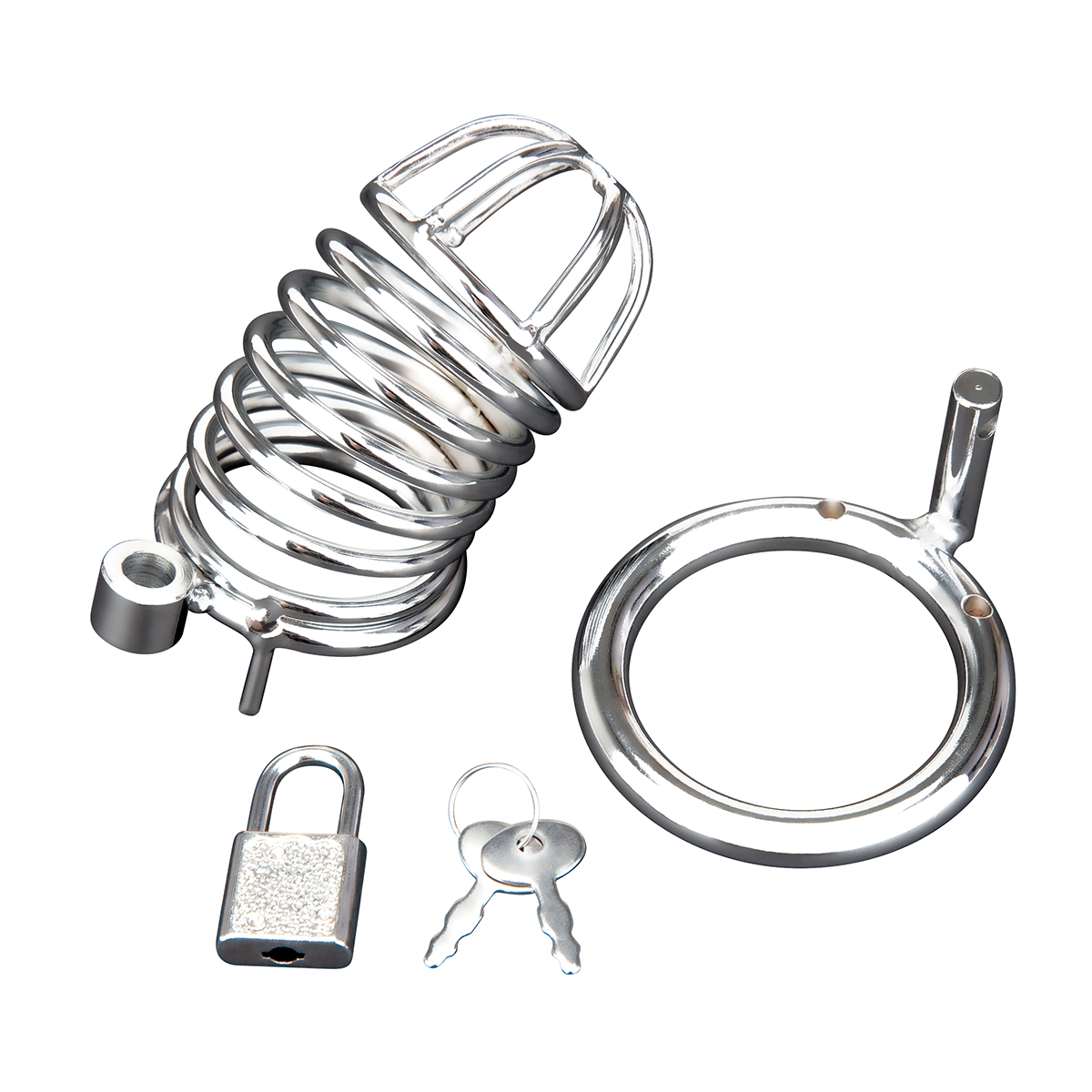 BlueLine Металлическая клетка с замком для сексуальных пыток члена Deluxe Chastity Cage