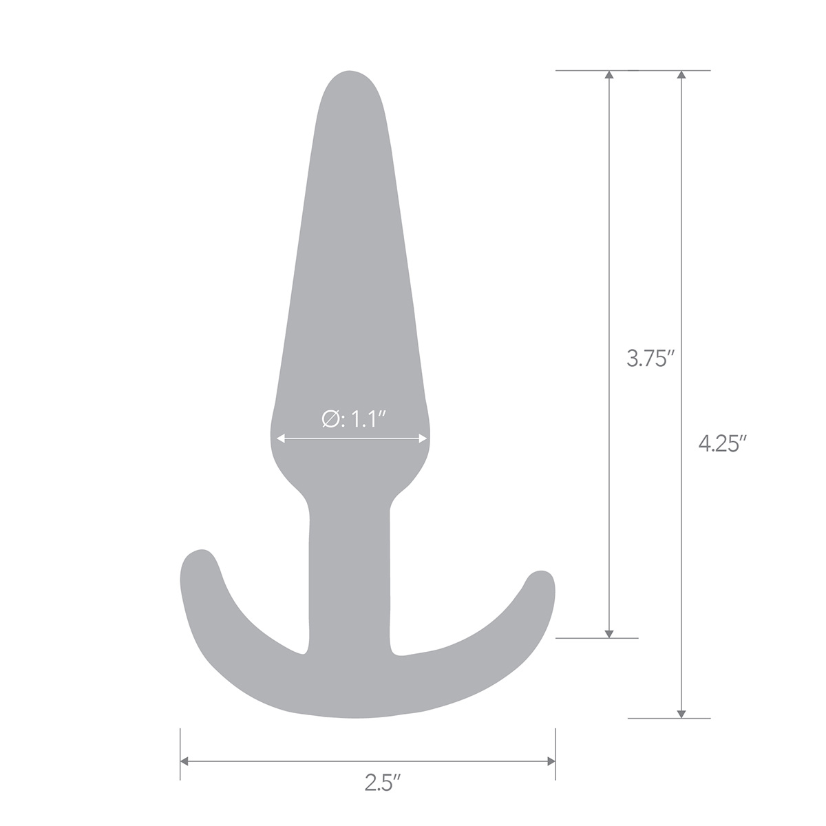 BlueLine Тонкая анальная пробка 4,25in Slim Tapered Butt Plug