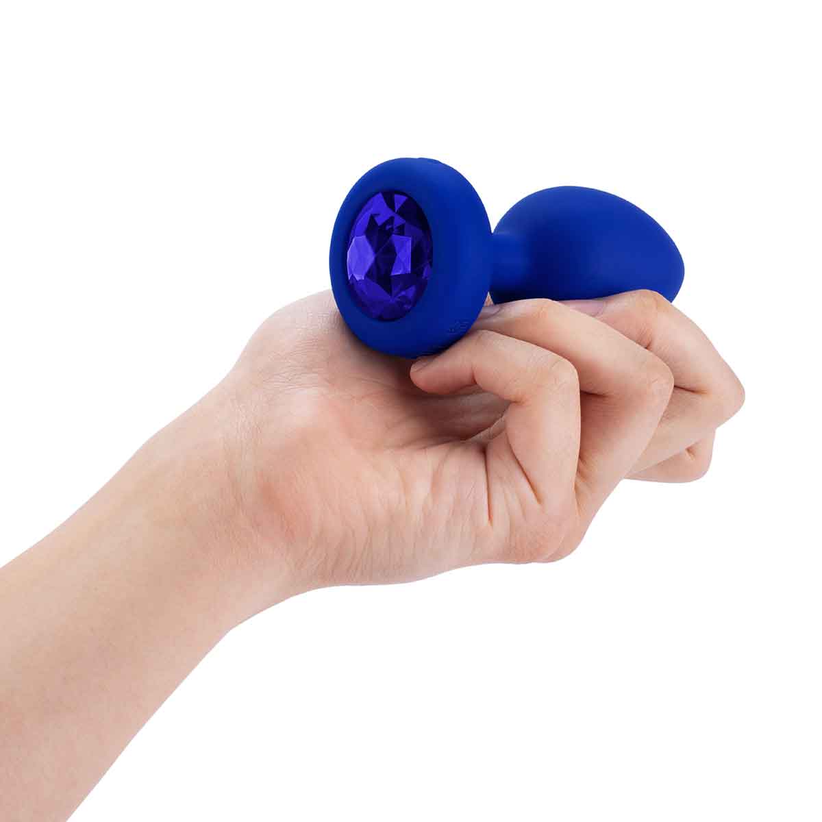 b-Vibe Вибрирующая втулка Vibrating Jewel Plug L/XL цвета синий сапфир