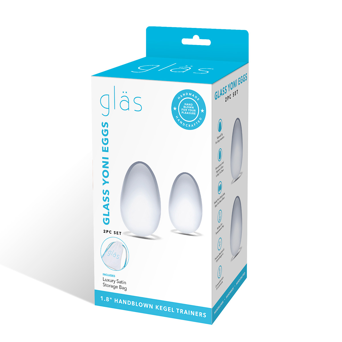 Glas Сет из 2 стеклянных яиц для Йони техники YONI EGGS SET
