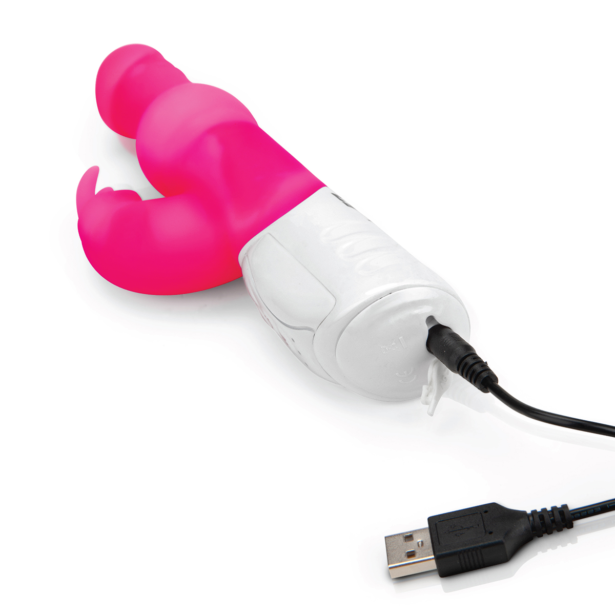 Rabbit Essentials Яркий вибратор с вращающимися бусинами PLEASURE PEARLS RABBIT розовый
