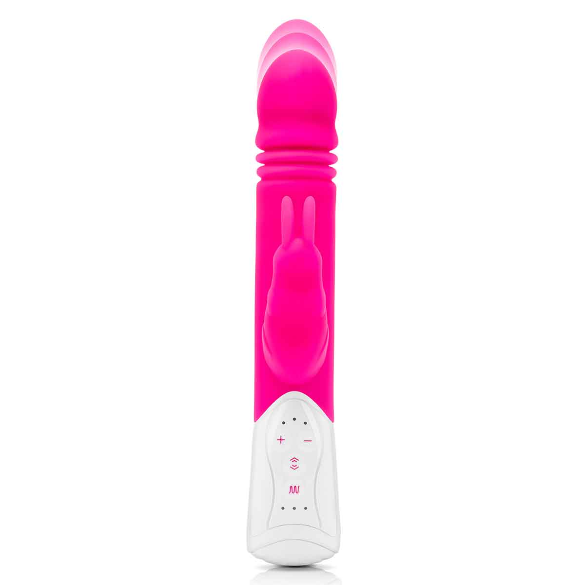 Rabbit Essentials Пульсирующий розовый вибромассажер с двумя виброэлементами G-SPOT THRUSTING RABBIT