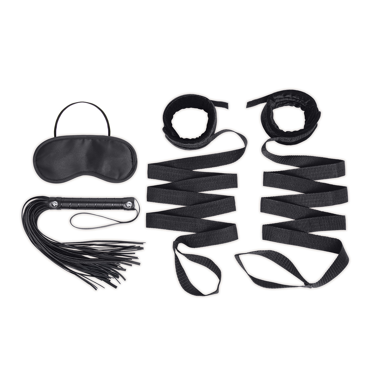 Lux Fetish Набор бондажа для пары Bondage Bed Strap & Flogger Kit