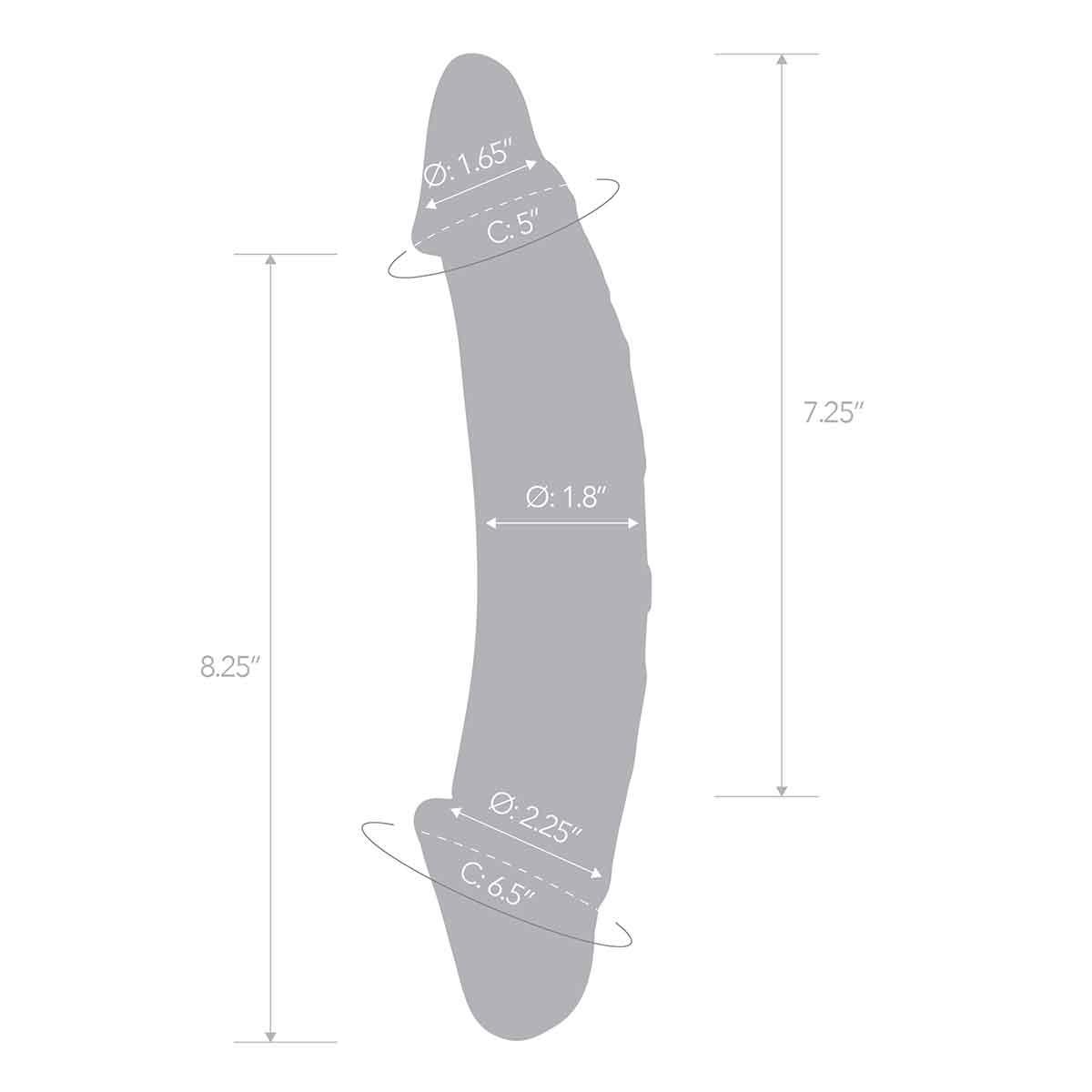 Glas Двухголовый стимулятор с рельефом 10,5in GIRTHY REALISTIC GLASS DOUBLE DONG