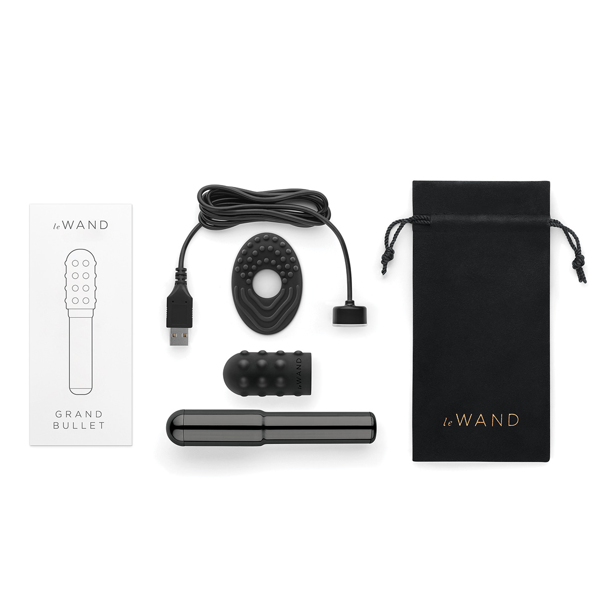 le WAND Люксовый вибратор le WAND Grand Bullet темный графит