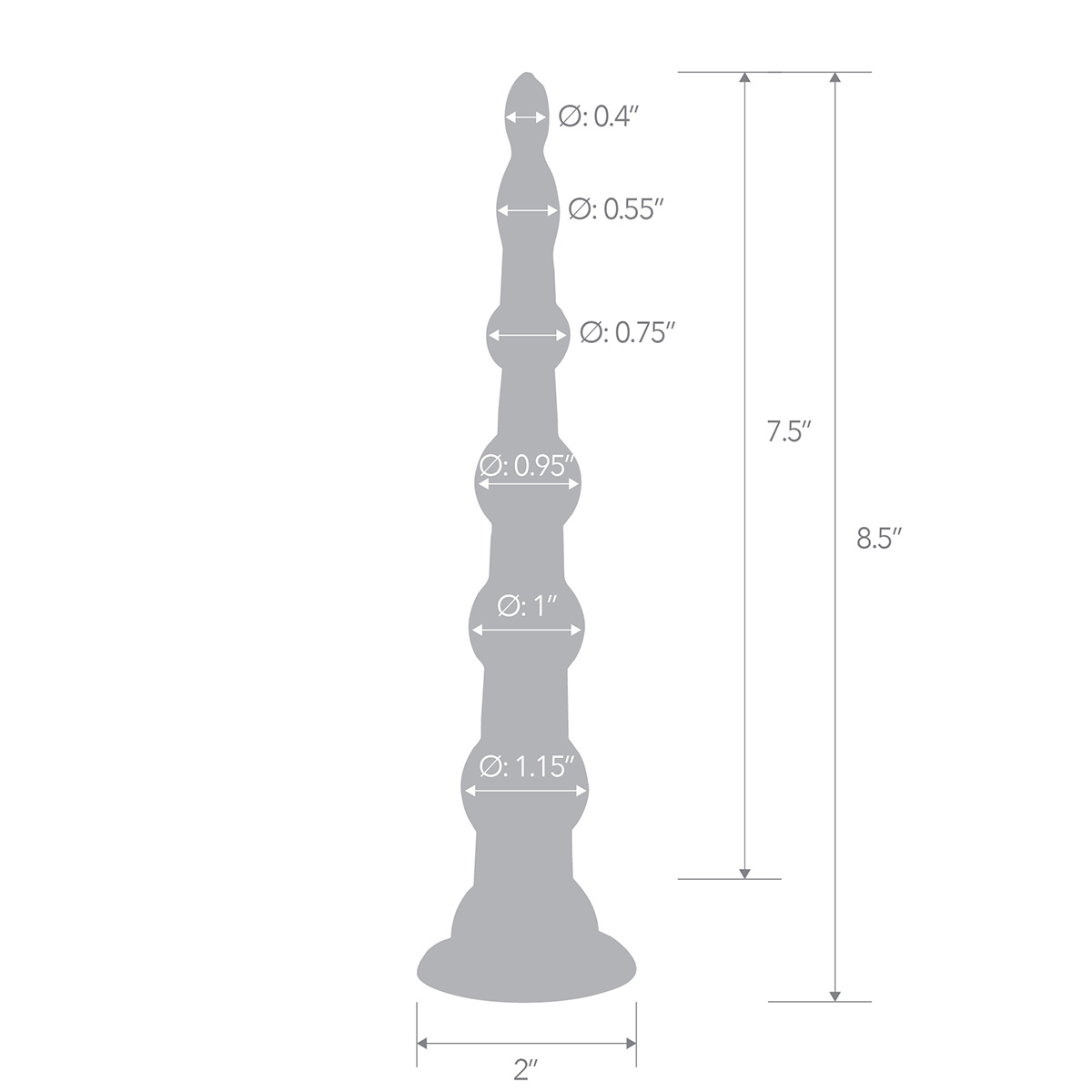 BlueLine Анальная елочка на присоске 8,5in Anal Beads With Suction Base