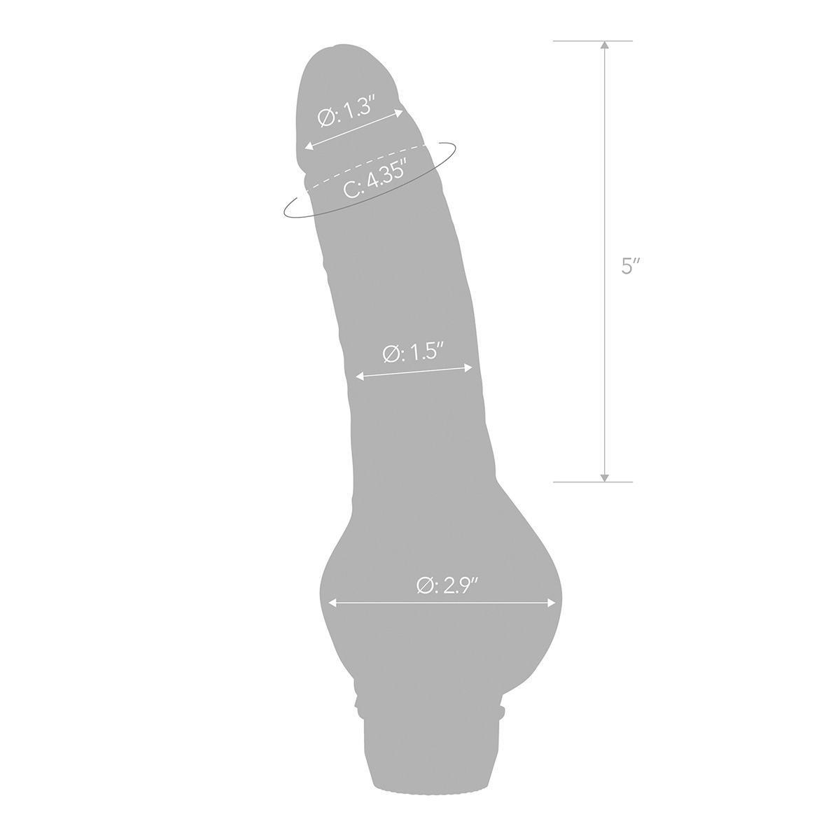 BlueLine Пятидюймовый анальный вибромассажер 5" Vibrating Anal Dildo