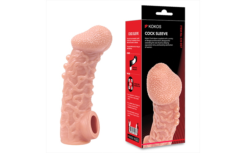 Насадка на фаллос с имитацией пирсинга COCK SLEEVE CS.007-M