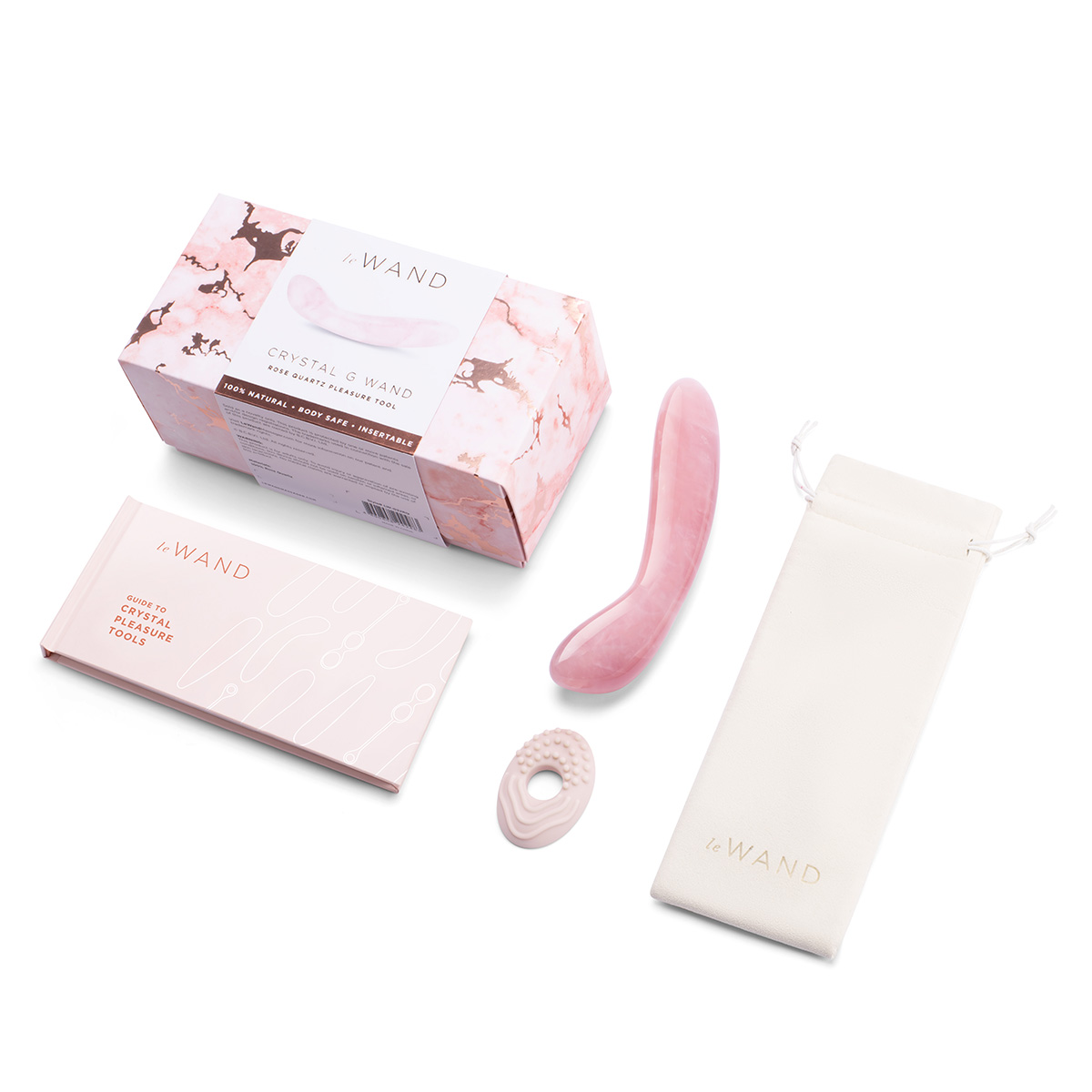 le WAND Массажер для G-точки le WAND Crystal G-Wand розовый кварц