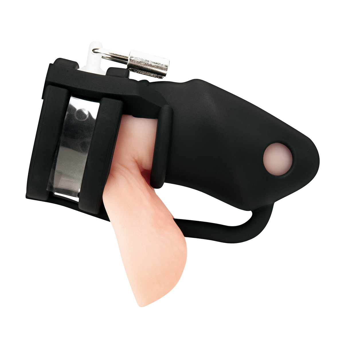BlueLine Клетка для пениса черная Silicone Small 2 in Cock Cage With Ball Divider
