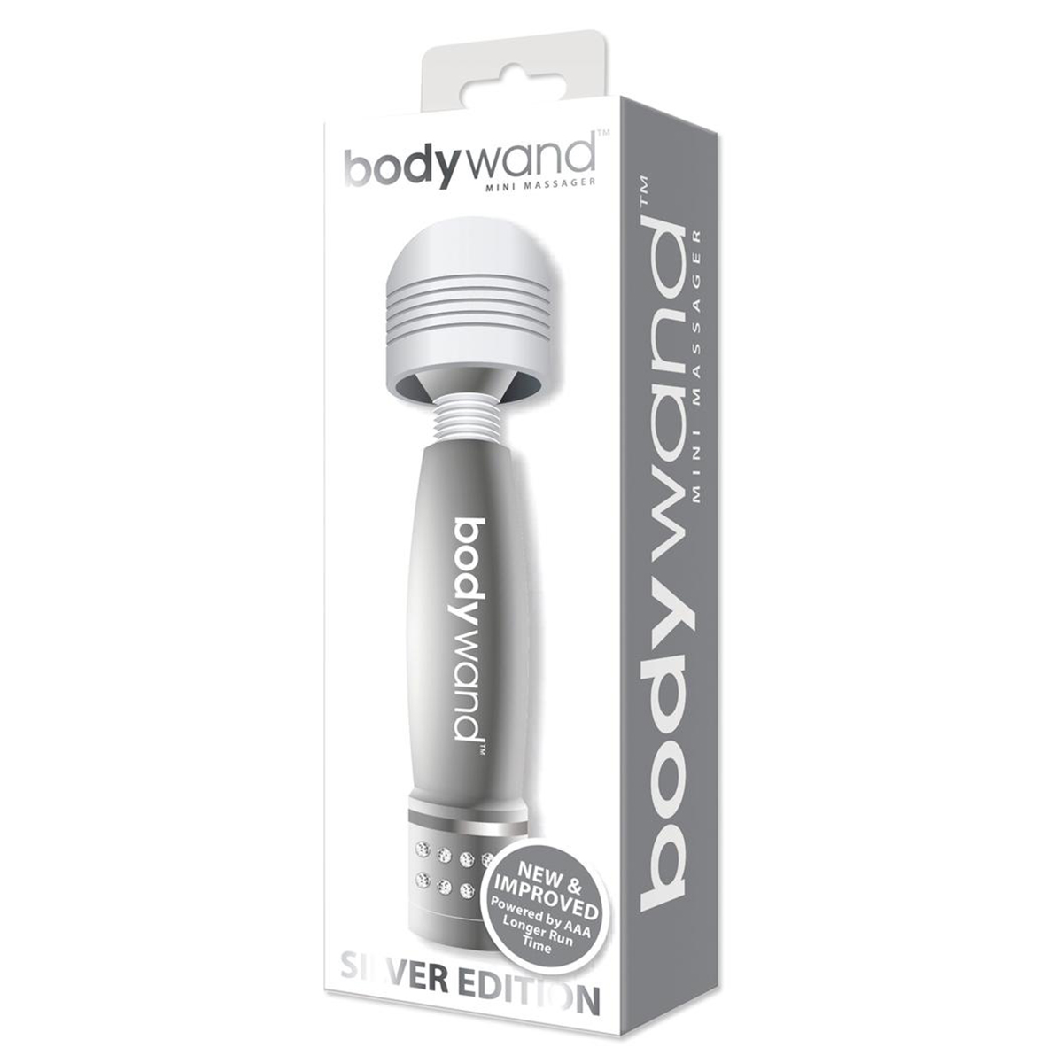 BodyWand Серебряный мини-ванд с кристаллами