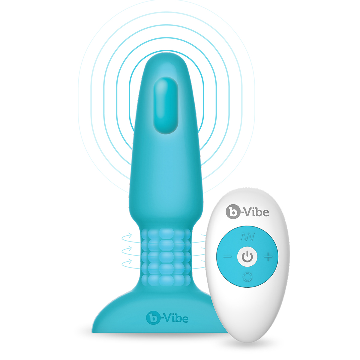 b-Vibe Анальная премиум-пробка с римминг эффектом B-Vibe Rimming Plug голубая