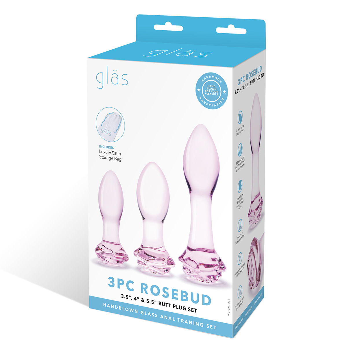 Glas Анальный тренировочный набор из стекла ROSEBUD BUTT PLUG SET