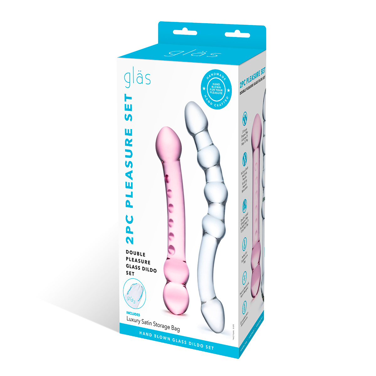Glas Сет из 2-х стеклянных двухголовых дилдо PLEASURE SET