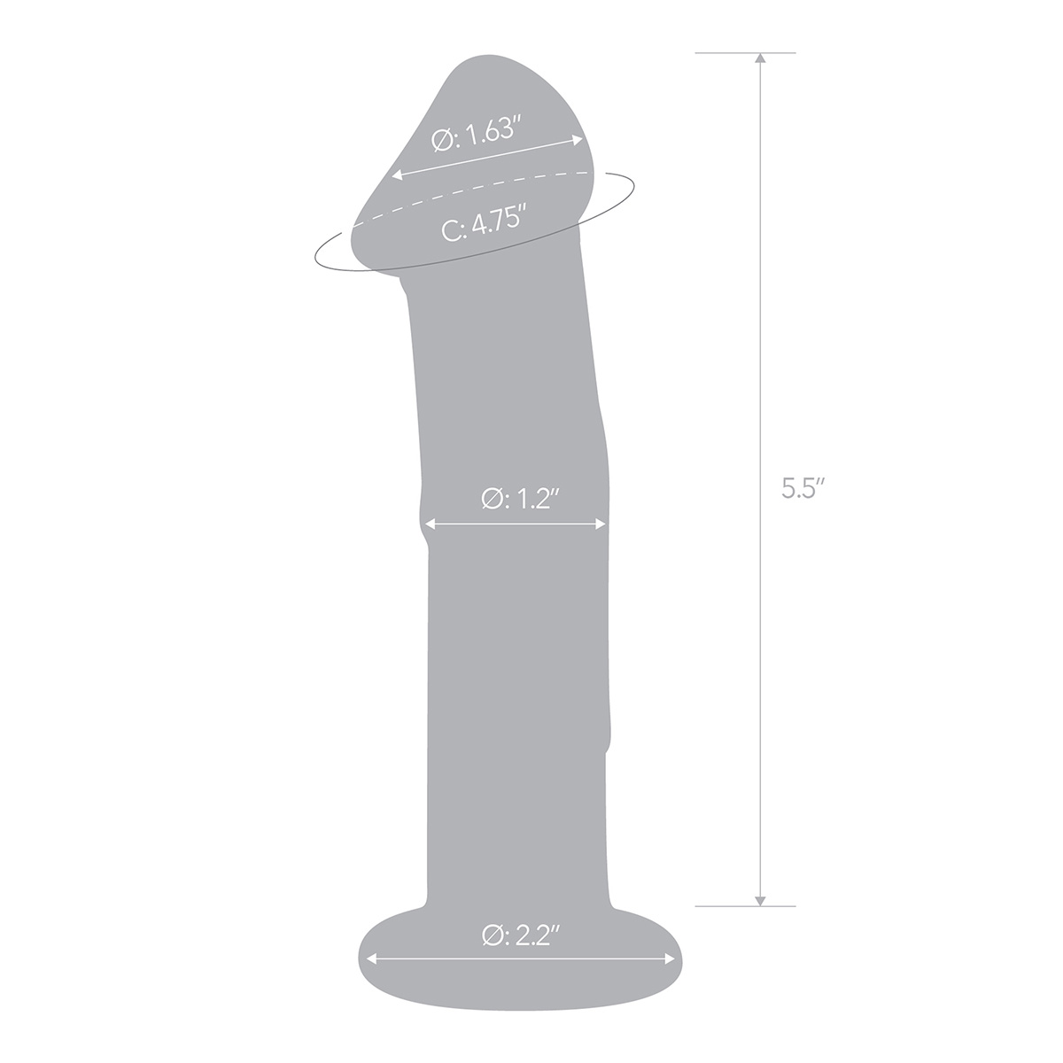 Glas Фаллоимитатор 6 in с рельефом и крупной головкой Glass Dildo With Veins & Flat Base