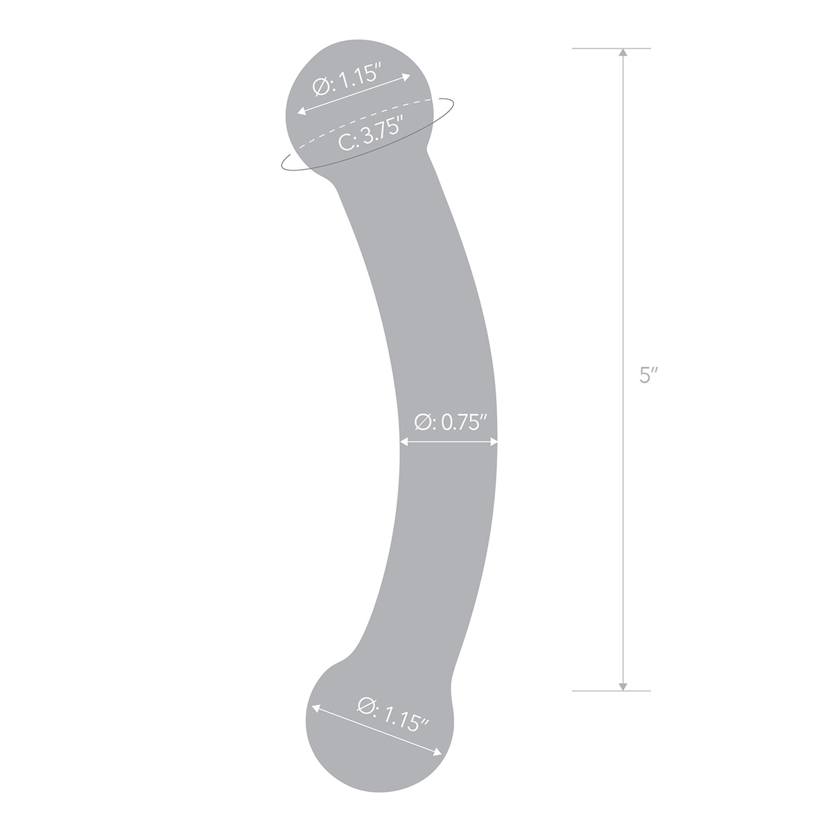 Glas Черный стимулятор простаты из стекла BULL BLACK DILDO
