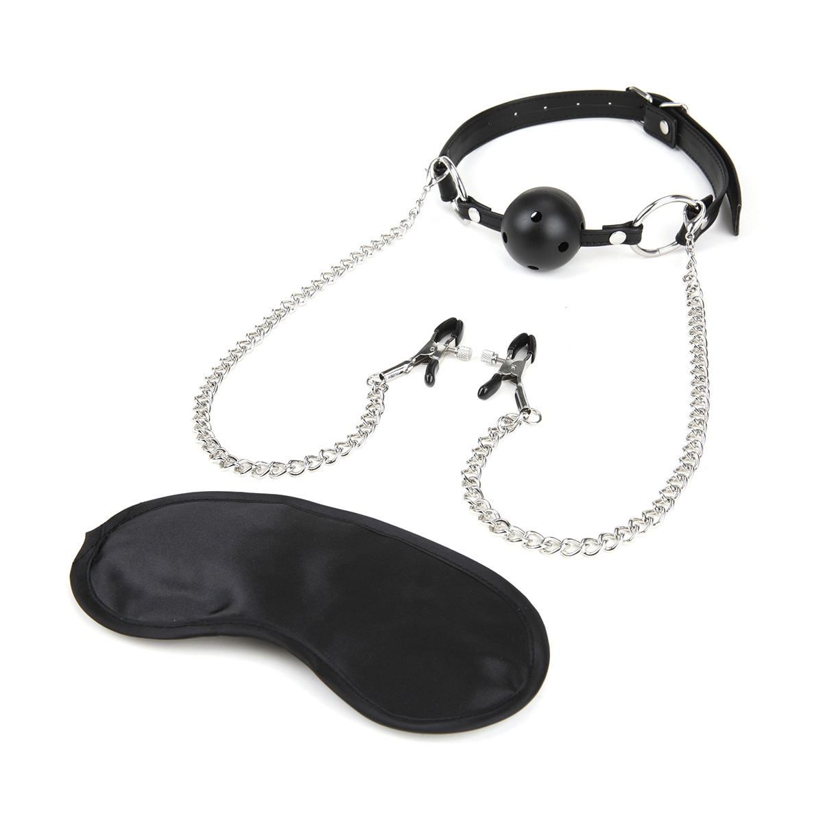 Lux Fetish Кляп и зажимы для сосков Breathable Ball Gag
