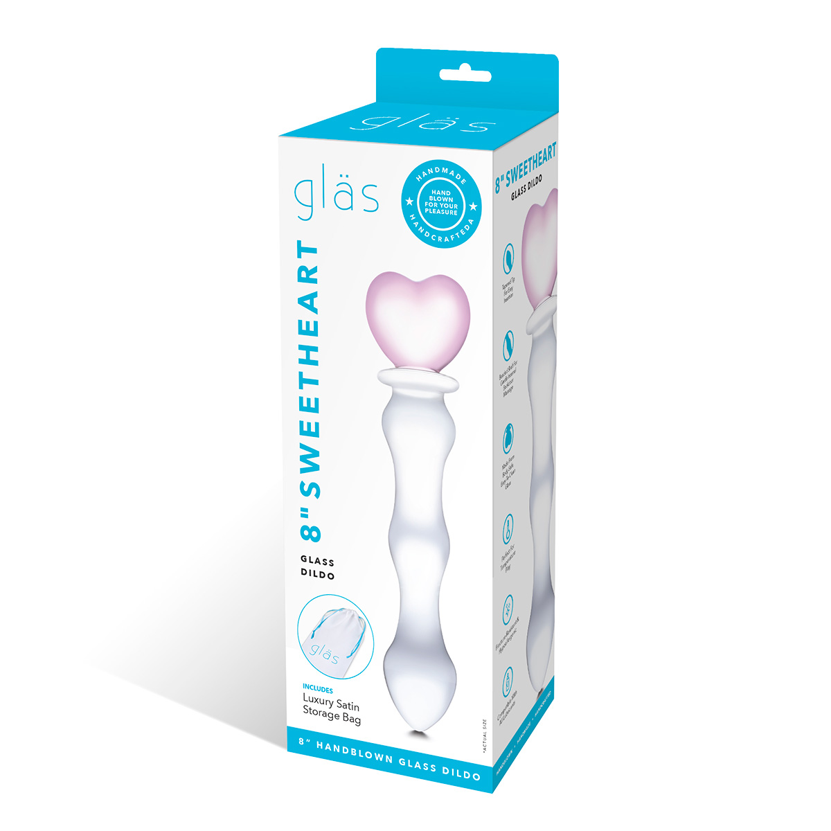 Glas Стеклянный фаллоимитатор с розовым сердцем Sweetheart