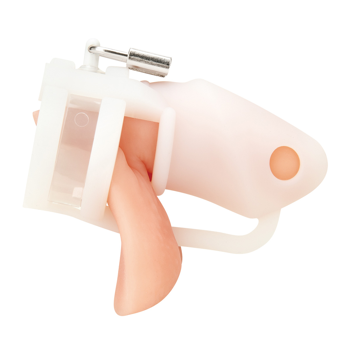 BlueLine Клетка для пениса белая Silicone Small 2 in Cock Cage With Ball Divider