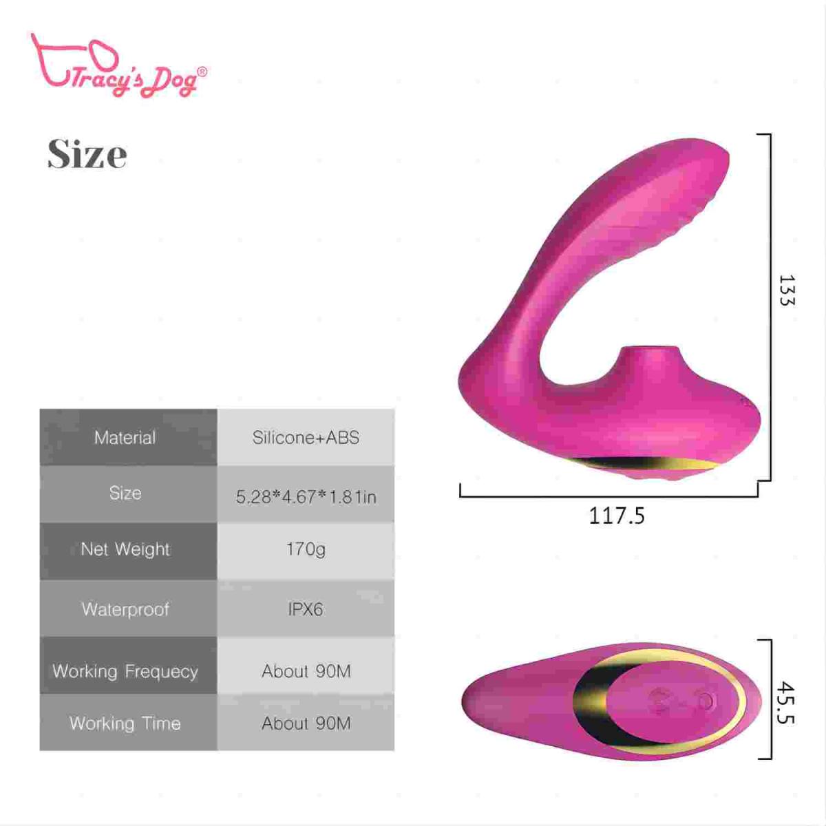 Tracy's Dog Вибромассажер для клитора и точки G Clitoral Sucking Vibrator OG розовый