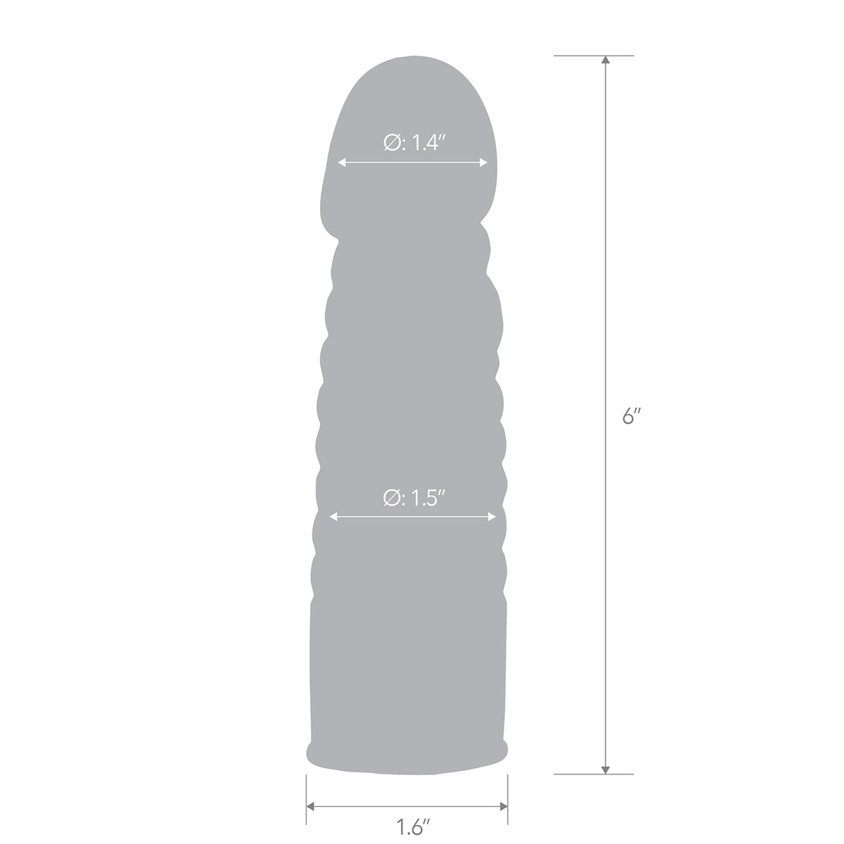 BlueLine Шестидюймовый увеличитель для пениса Ribbed Realistic Penis Enhancing Sleeve Extension