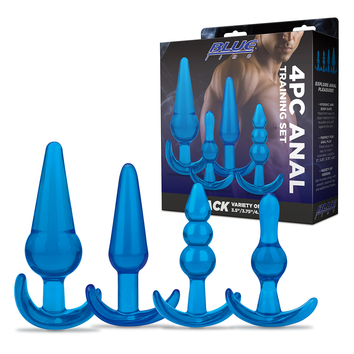 BlueLine Тренировочный набор из 4 анальных плагов Anal Training Set