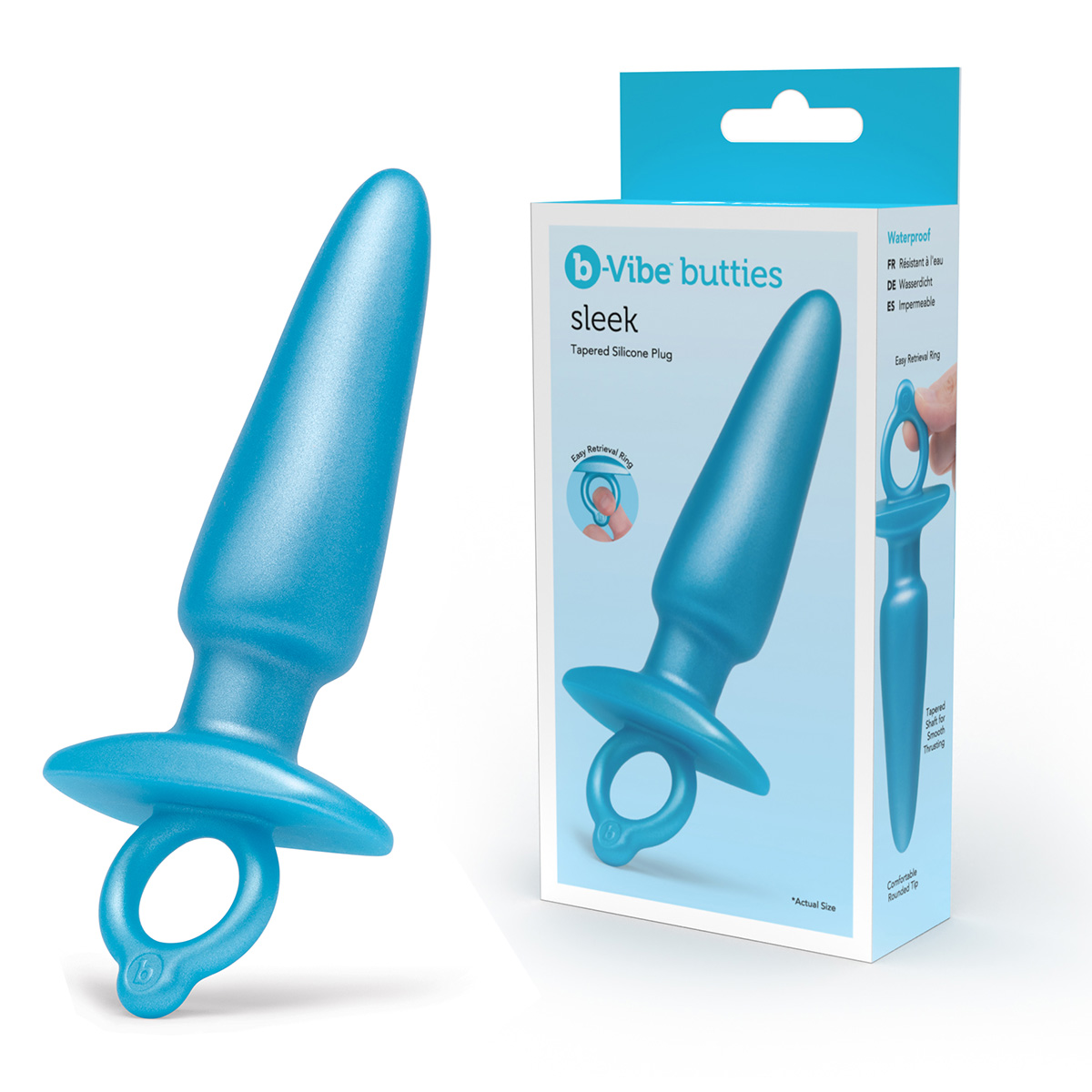 b-Vibe Анальный плаг с кольцом из силикона SLEEK PLUG