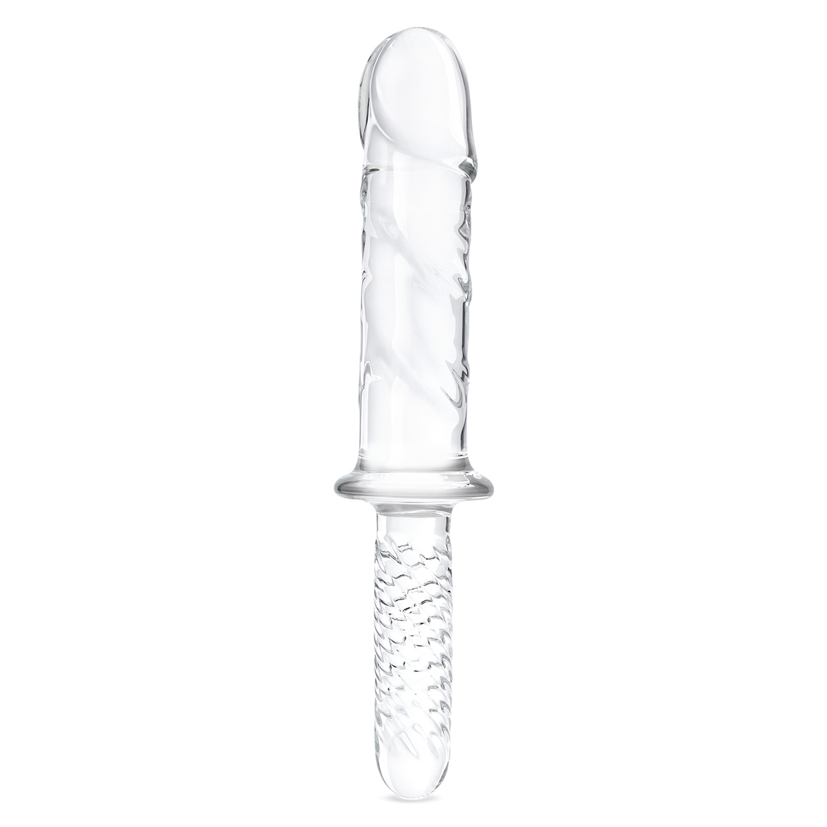 Glas Стеклянный фаллоимитатор двусторонний 11 in Girthy Cock Double Ended With Handle