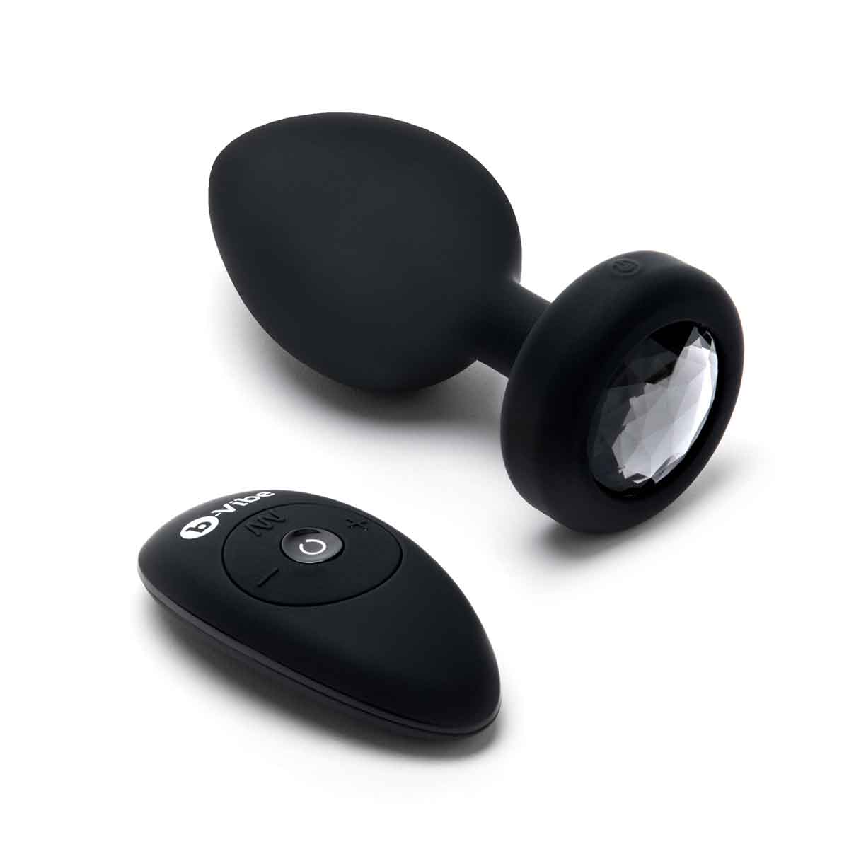 b-Vibe Вибрирующая втулка Vibrating Jewel Plug XXL черного цвета