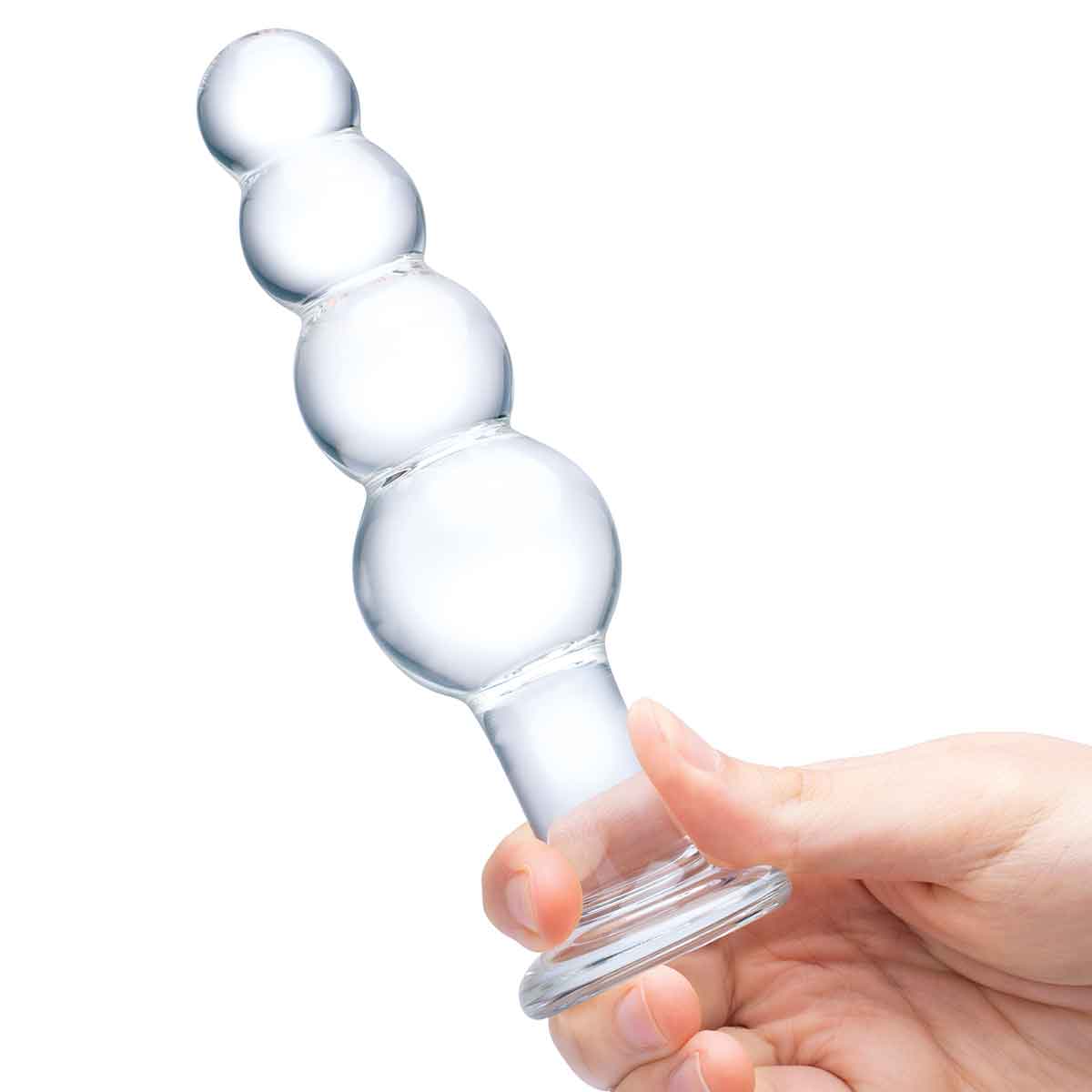 Glas Анальная прозрачная пирамида 7,25in BEADED BUTT PLUG