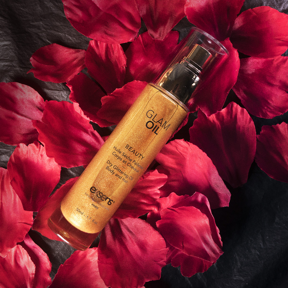 Сухое масло с блеском GLAM OIL для волос и тела