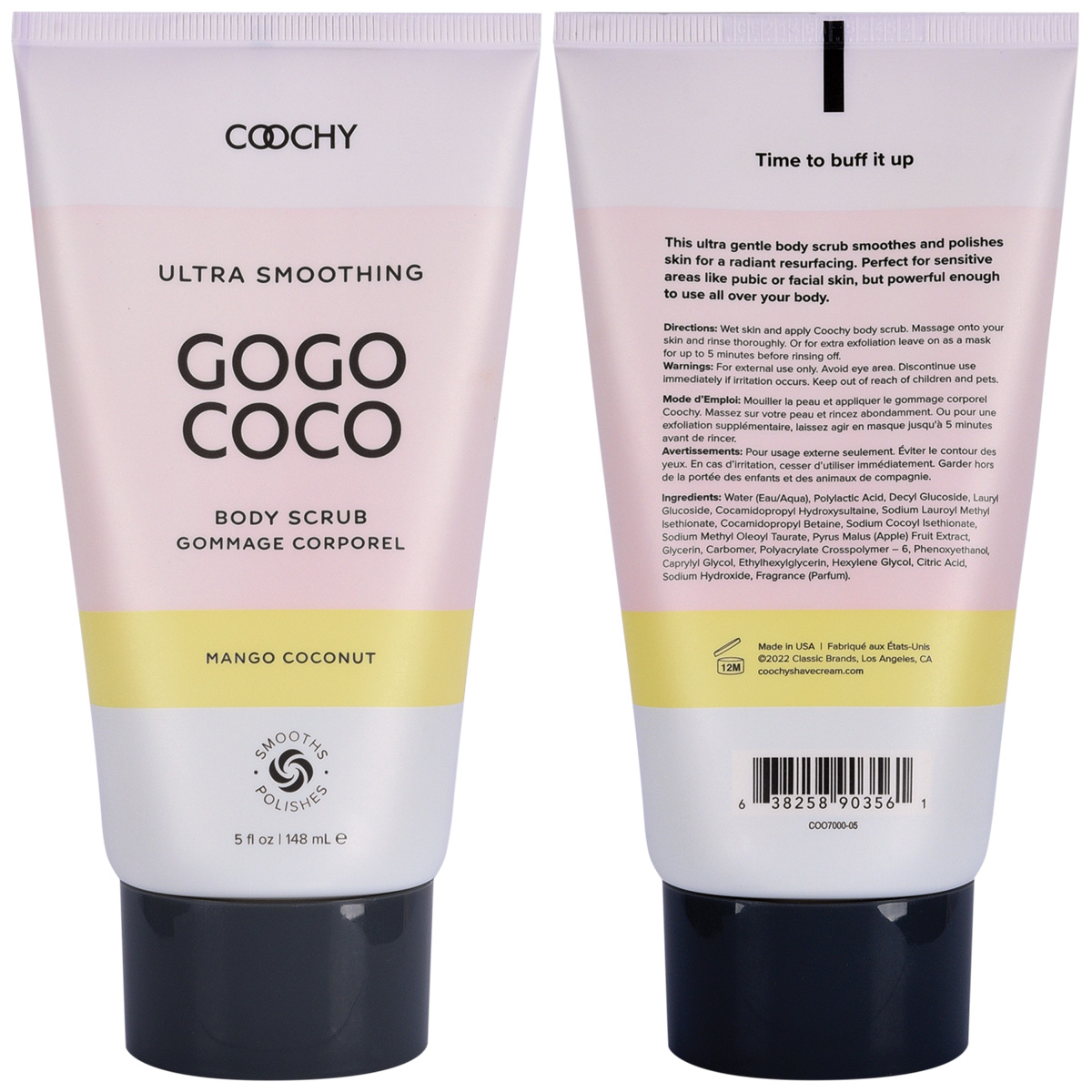 Coochy Срок до 01.10.2026 Ультраразглаживающий скраб для лица и тела COOCHY Ultra Smoothing Body Scrub манго, кокос 148 мл