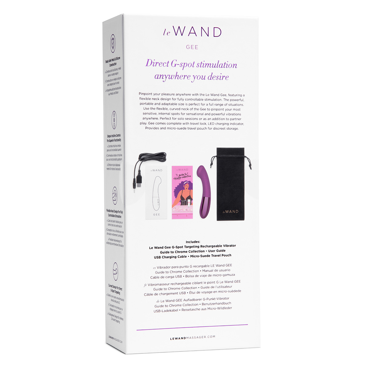 le WAND Многоскоростной стимулятор для точки G le WAND GEE вишневый
