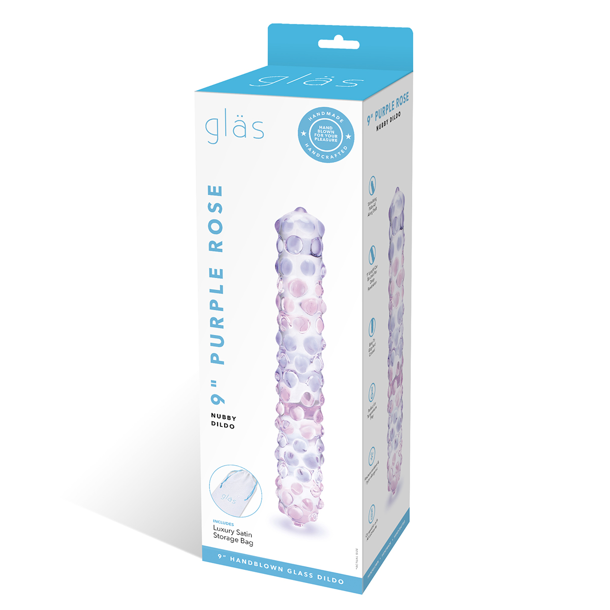 Glas Фаллоимитатор с массажными точками 9" PURPLE ROSE