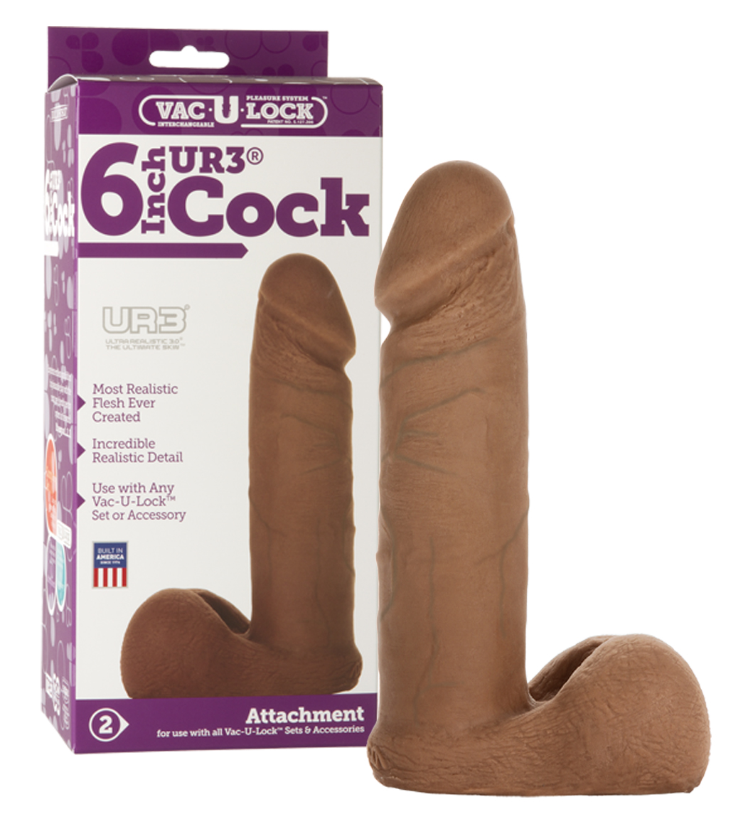 Насадка реалистик 6 мулат для Харнесс, UR3 Vac-U-Lock™ - 6 ULTRASKYN™ Cock - Caram