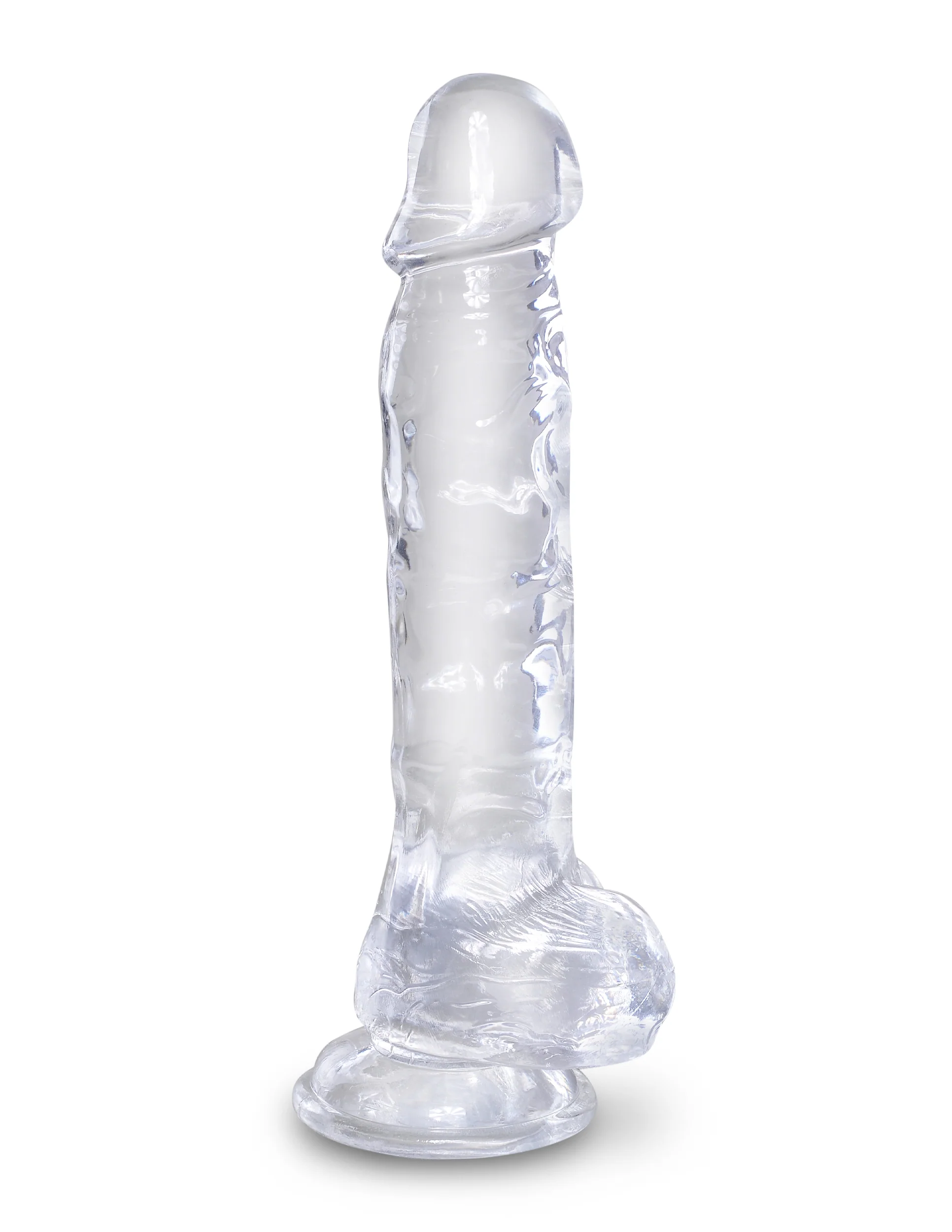 Прозрачный фаллоимитатор с мошонкой King Cock Clear 8