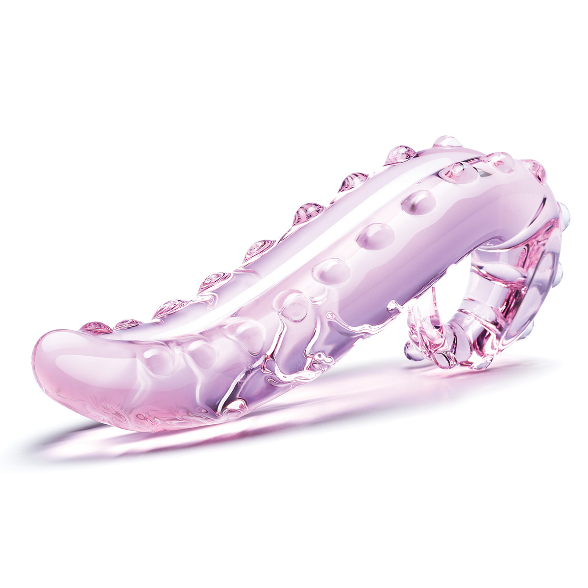 Glas Изогнутый текстурированный стимулятор из стекла LICK-IT