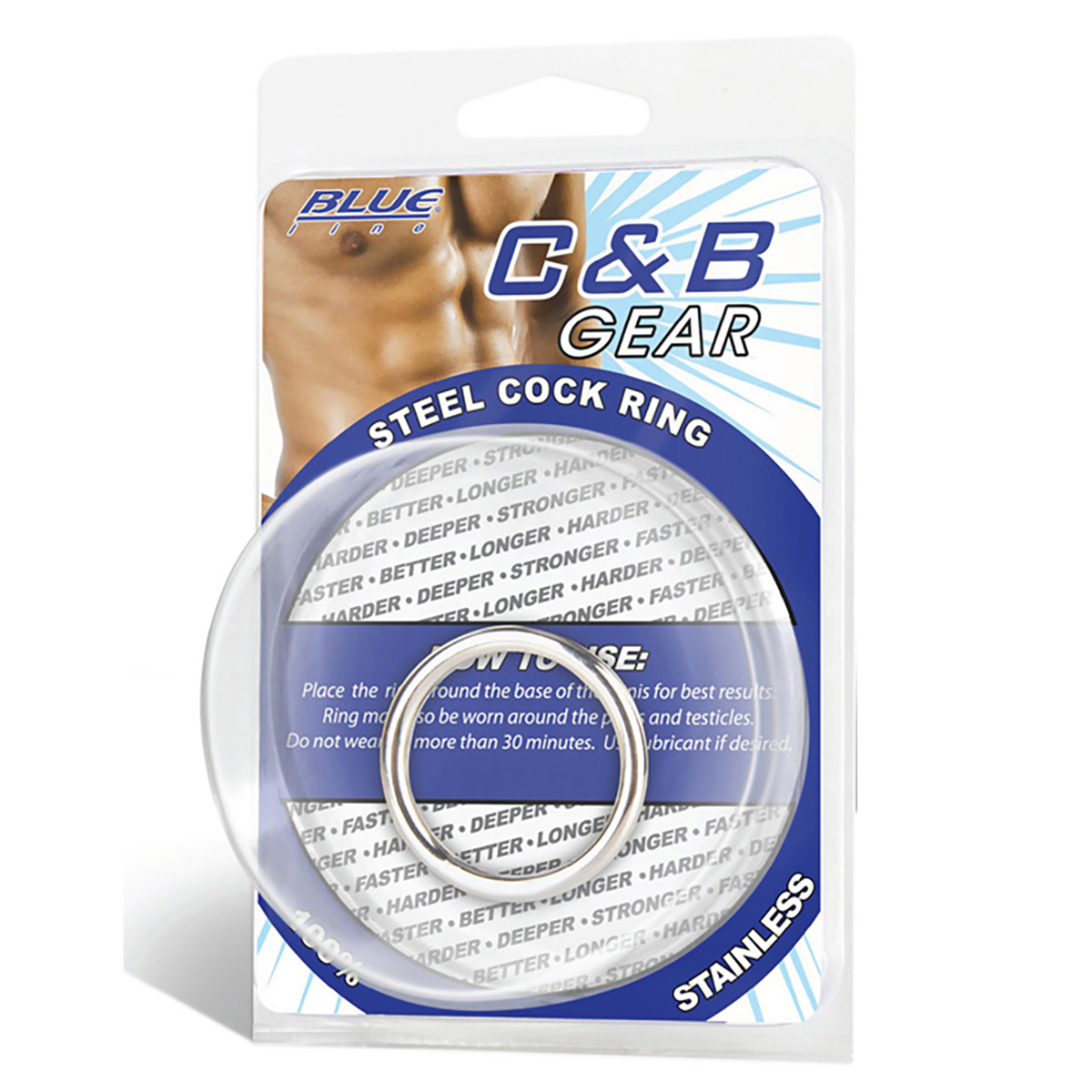 BlueLine Стальное эрекционное кольцо 3,5 см STEEL COCK RING