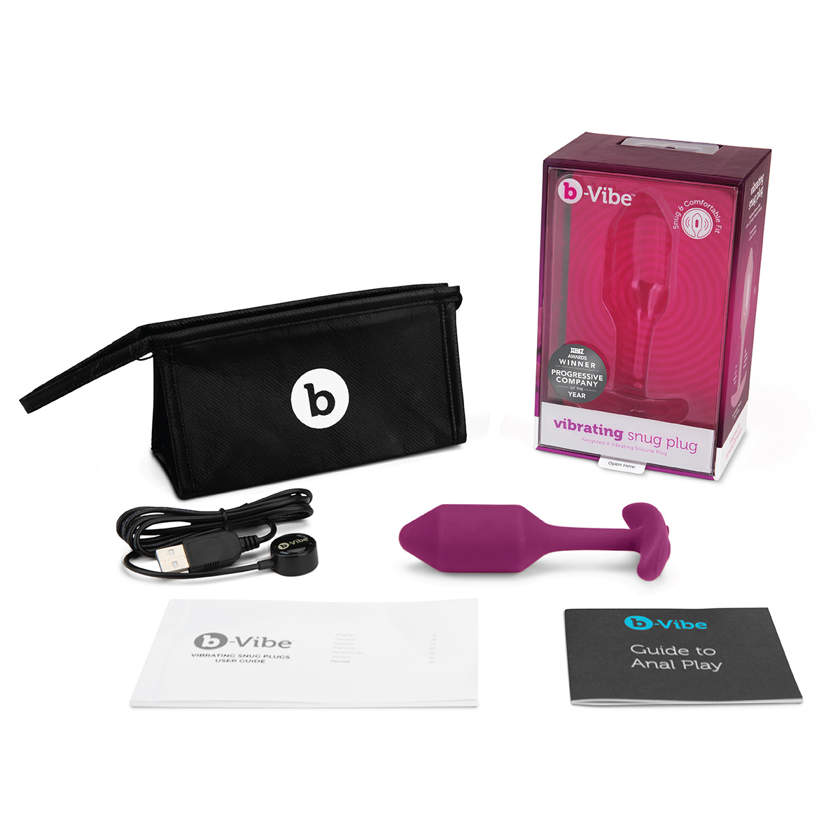 b-Vibe Профессиональная пробка для ношения с вибрацией розовая B-Vibe Vibrating Snug Plug 2