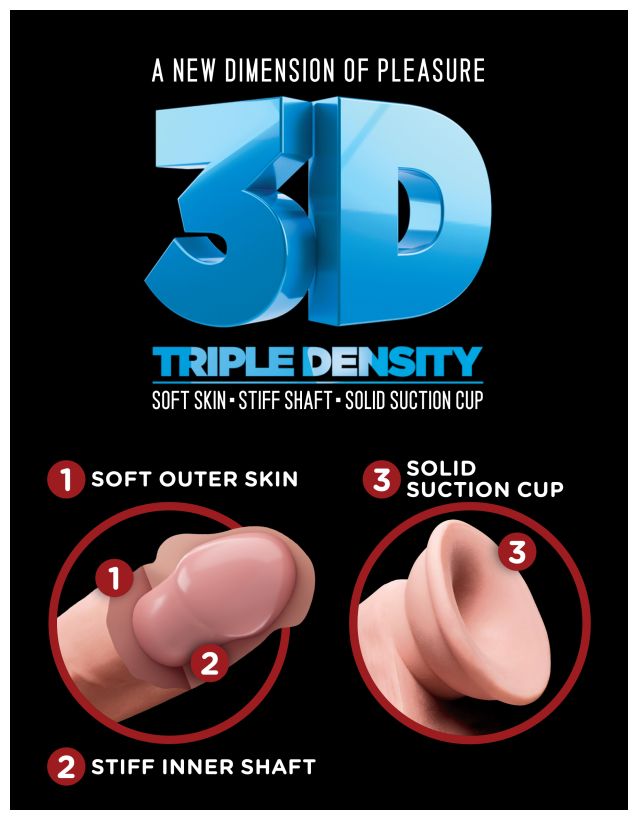 Фаллоимитатор на присоске King Cock Plus 8 Triple Density Cock - Flesh