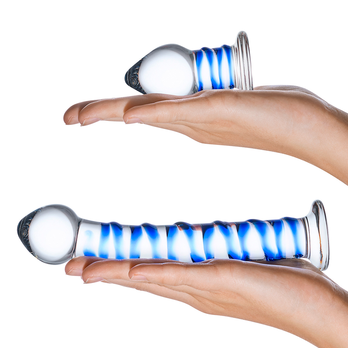 Glas Сет из 2-х стеклянных игрушек SWIRLY DILDO & BUTTPLUG SET